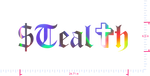 Text $Teal✞h Vinyl custom lettering decall/6.5 x 24.71 in/ OilSlick Chrome /