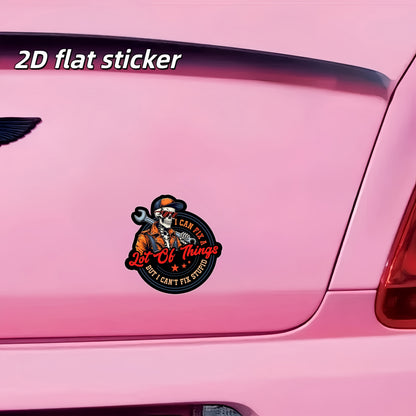 I Can Fix a Lot of Things Humorous Skeleton Mechanic Sticker
