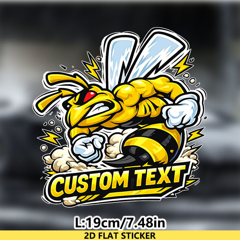 One Custom texy Muscular Hornet Sticker Made