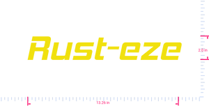 Text Rust-eze Vinyl-Aufkleber mit individuellem Schriftzug/2,0 x 13,26 Zoll/ Gelb /