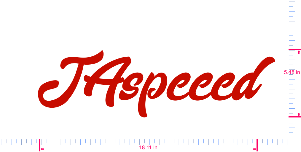 Text JAspeeed Vinyl individueller Schriftzug Aufkleber/5,48 x 18,11 Zoll/ Rot /