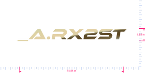 Text _A.Rx2ST Vinyl custom lettering decall/1.84 x 15.84 in/ Gold Chrome /