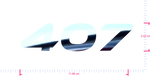Text 407 Vinyl custom lettering decall/3.02 x 11.98 cm/ Mirror Chrome /