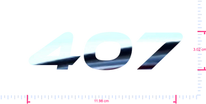 Text 407 Vinyl custom lettering decall/3.02 x 11.98 cm/ Mirror Chrome /