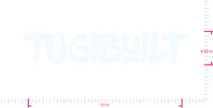 Text TUGIBuILT Vinyl custom lettering decall/6.53 x 31 in/ White /