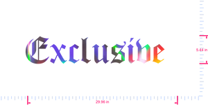 Text Exklusiver Vinyl-Aufkleber mit individuellem Schriftzug / 5,44 x 29,96 Zoll / OilSlick Chrome /