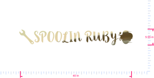 Text 🔧SPOOLIN RUBY💨 Vinyl-Aufkleber mit individuellem Schriftzug/5,55 x 40 Zoll/ Goldchrom /