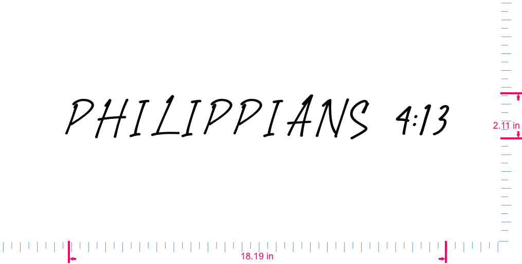 Text PHILIPPIANS 4:13 Vinyl custom lettering decall/2.11 x 18.19 in/ Black /