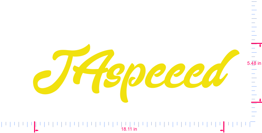Text JAspeeed Vinyl individueller Schriftzug Aufkleber/5,48 x 18,11 in/ Gelb /