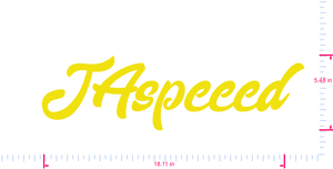 Text JAspeeed Vinyl individueller Schriftzug Aufkleber/5,48 x 18,11 in/ Gelb /