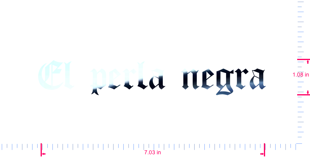 Text El perla negra Vinyl-Aufkleber mit individuellem Schriftzug/1,08 x 7,03 Zoll/ Spiegelchrom /