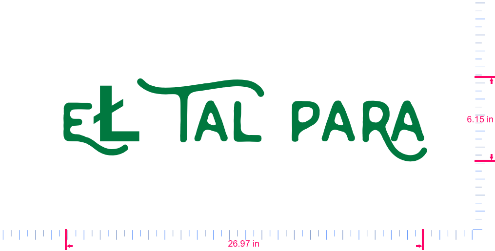 Text EŁ Tal PaRa Vinyl-Aufkleber mit individuellem Schriftzug/6,15 x 26,97 Zoll/ Grasgrün /