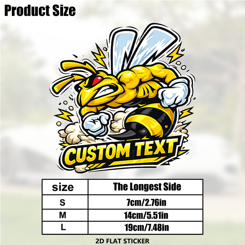 One Custom texy Muscular Hornet Sticker Made