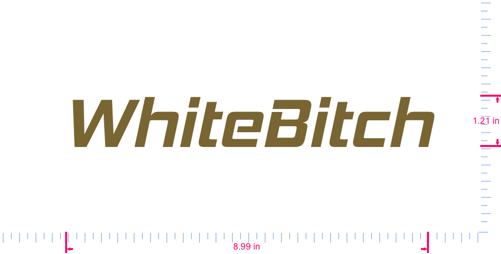 Text WhiteBitch Vinyl-Aufkleber mit individuellem Schriftzug/1,21 x 8,99 Zoll/ Gold/