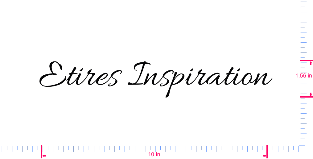 Text Etires Inspiration Vinyl custom lettering decall/1.56 x 10 in/ Black /