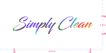 Text Simply Clean Vinyl custom lettering decall/6.18 x 26.76 in/ OilSlick Chrome /