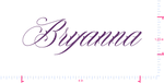 Text Bryanna Vinyl custom lettering decall/1.23 x 4 in/ Violet /
