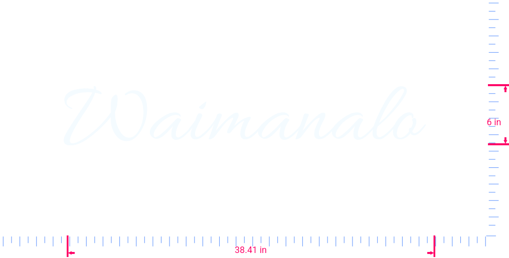 Text Waimanalo  Vinyl custom lettering decall/6 x 38.41 in/ White /