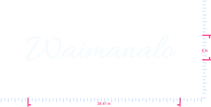 Text Waimanalo  Vinyl custom lettering decall/6 x 38.41 in/ White /