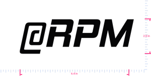 Text @RPM Vinyl custom lettering decall/2.0 x 6.4 in/ Black /