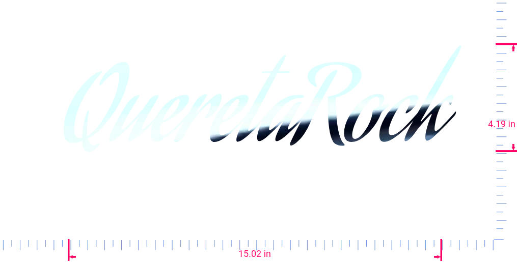 Text QueretaRock Vinyl-Aufkleber mit individuellem Schriftzug / 4,19 x 15,02 Zoll / Spiegelchrom /