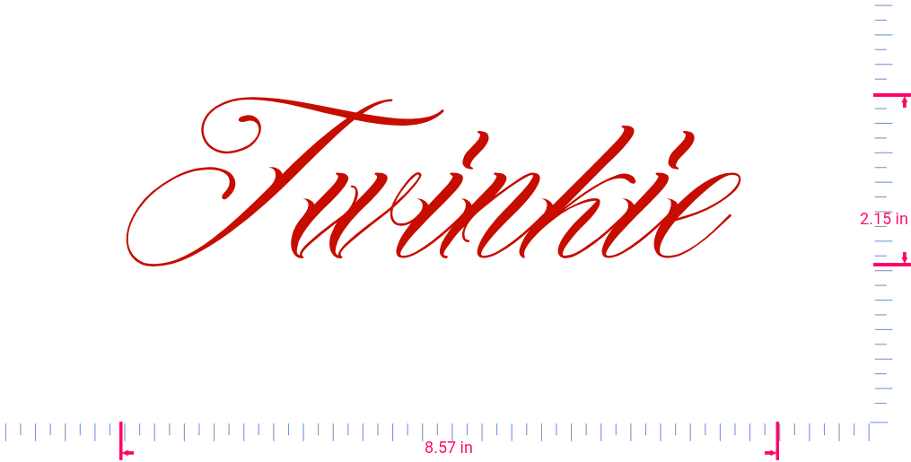 Text Twinkie Vinyl-Aufkleber mit individuellem Schriftzug/2,15 x 8,57 Zoll/ Rot /