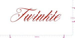Text Twinkie Vinyl-Aufkleber mit individuellem Schriftzug/2,15 x 8,57 Zoll/ Rot /