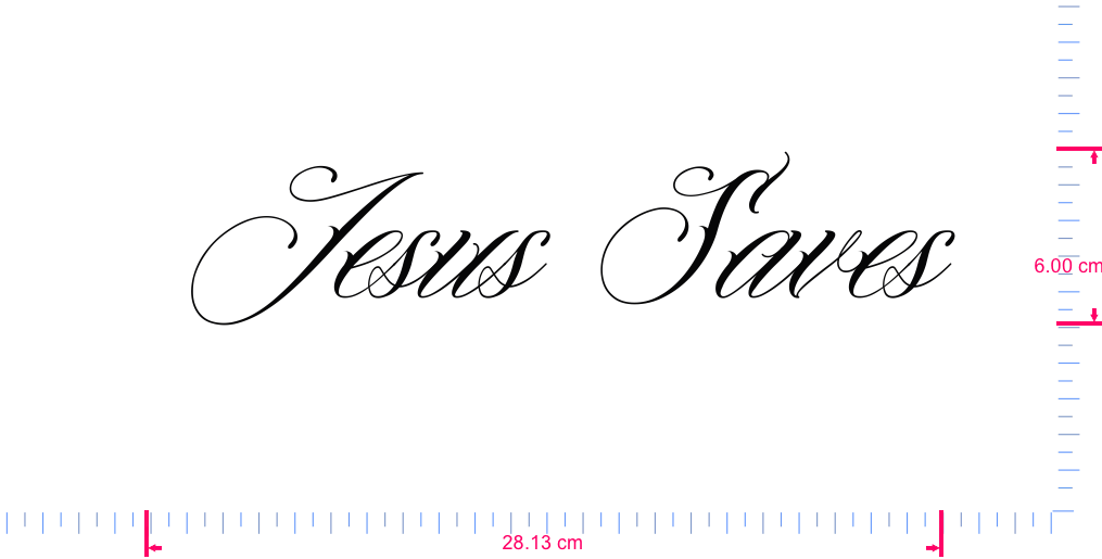 Text Jesus Saves Vinyl-Schriftzug-Aufkleber/6,00 x 28,13 cm/ Schwarz/