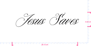 Text  Jesus Saves Vinyl custom lettering decall/6.00 x 28.13 cm/ Black /