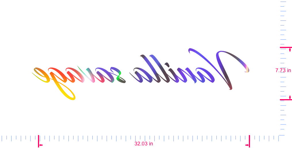 Text Vanilla Savage Vinyl-Aufkleber mit individuellem Schriftzug/7,73 x 32,03 Zoll/ OilSlick Chrome /