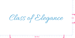 Text Class of Elegance  Vinyl custom lettering decall/6 x 38.74 in/ Ice Blue /