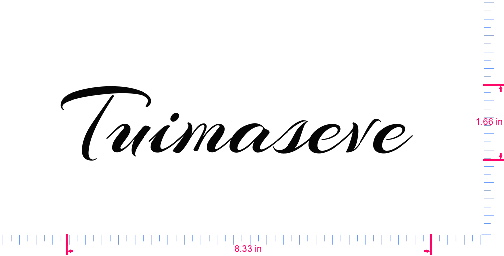 Text Tuimaseve Vinyl-Aufkleber mit individuellem Schriftzug/1,66 x 8,33 Zoll/ Schwarz /
