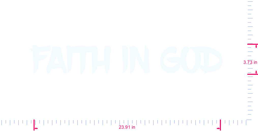 Text FAITH IN GOD Vinyl custom lettering decall/3.73 x 23.91 in/ White /