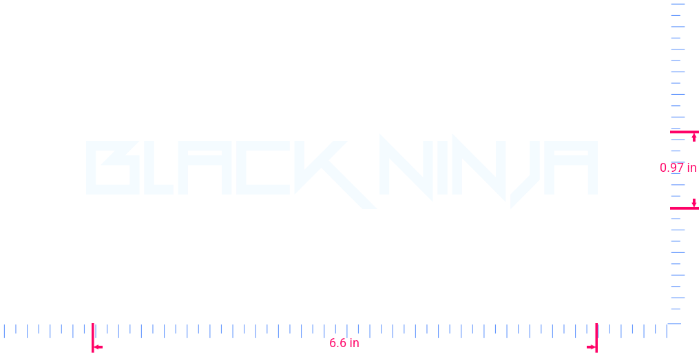 Text Black Ninja Vinyl custom lettering decall/0.97 x 6.6 in/ White /