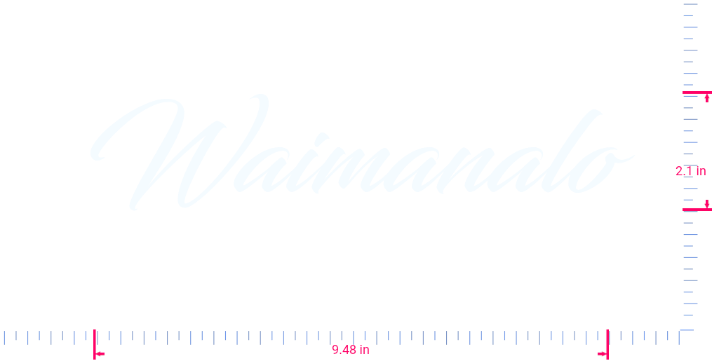 Text Waimanalo Vinyl-Aufkleber mit individuellem Schriftzug/2,1 x 9,48 Zoll/ Weiß /