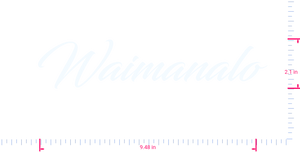 Text Waimanalo Vinyl-Aufkleber mit individuellem Schriftzug/2,1 x 9,48 Zoll/ Weiß /