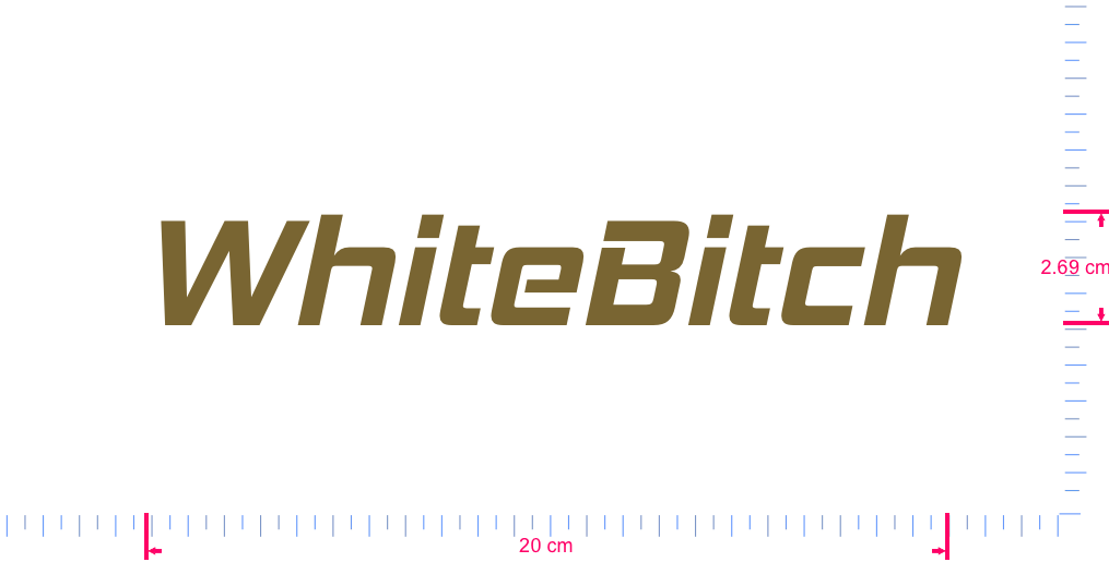 Text WhiteBitch Vinyl-Aufkleber mit individuellem Schriftzug/2,69 x 20 cm/ Gold/