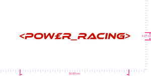 Text <Pow£r_racing> Vinyl custom lettering decall/3.27 x 50.00 cm/ Red /