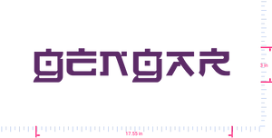 Text GENGAR Vinyl custom lettering decall/3 x 17.55 in/ Violet /