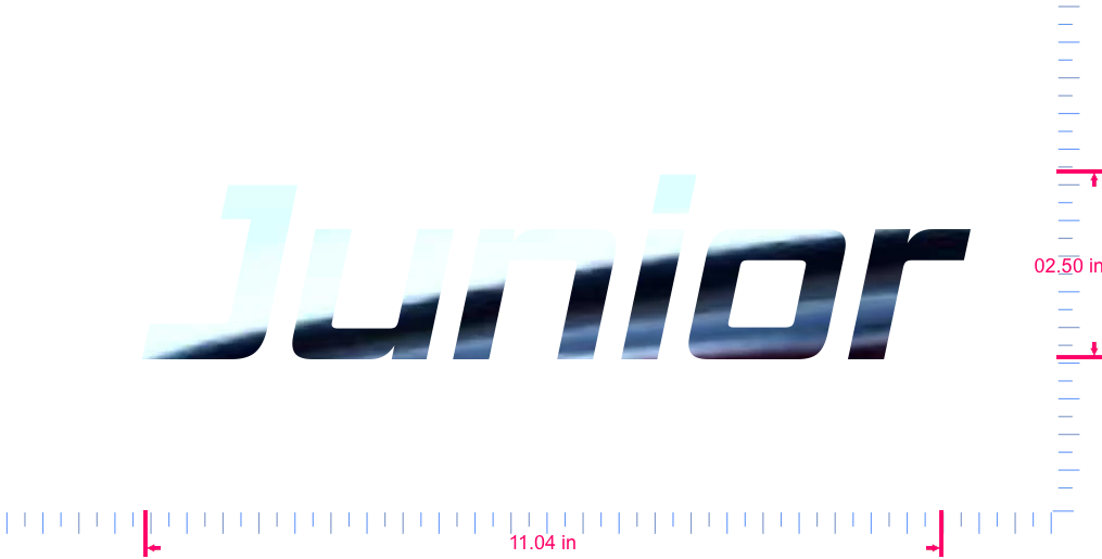 Text Junior Vinyl custom lettering decall/02.50 x 11.04 in/ Mirror Chr ...