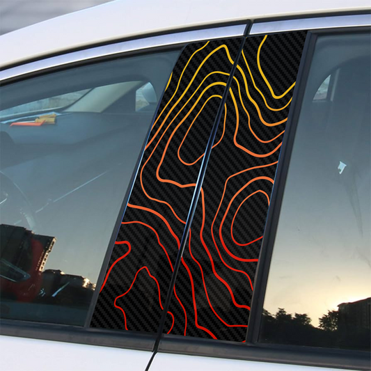 TRD Topographic map, elevation, terrain flags Car Door B-Pillar Sticker - Professional Print (Copy)