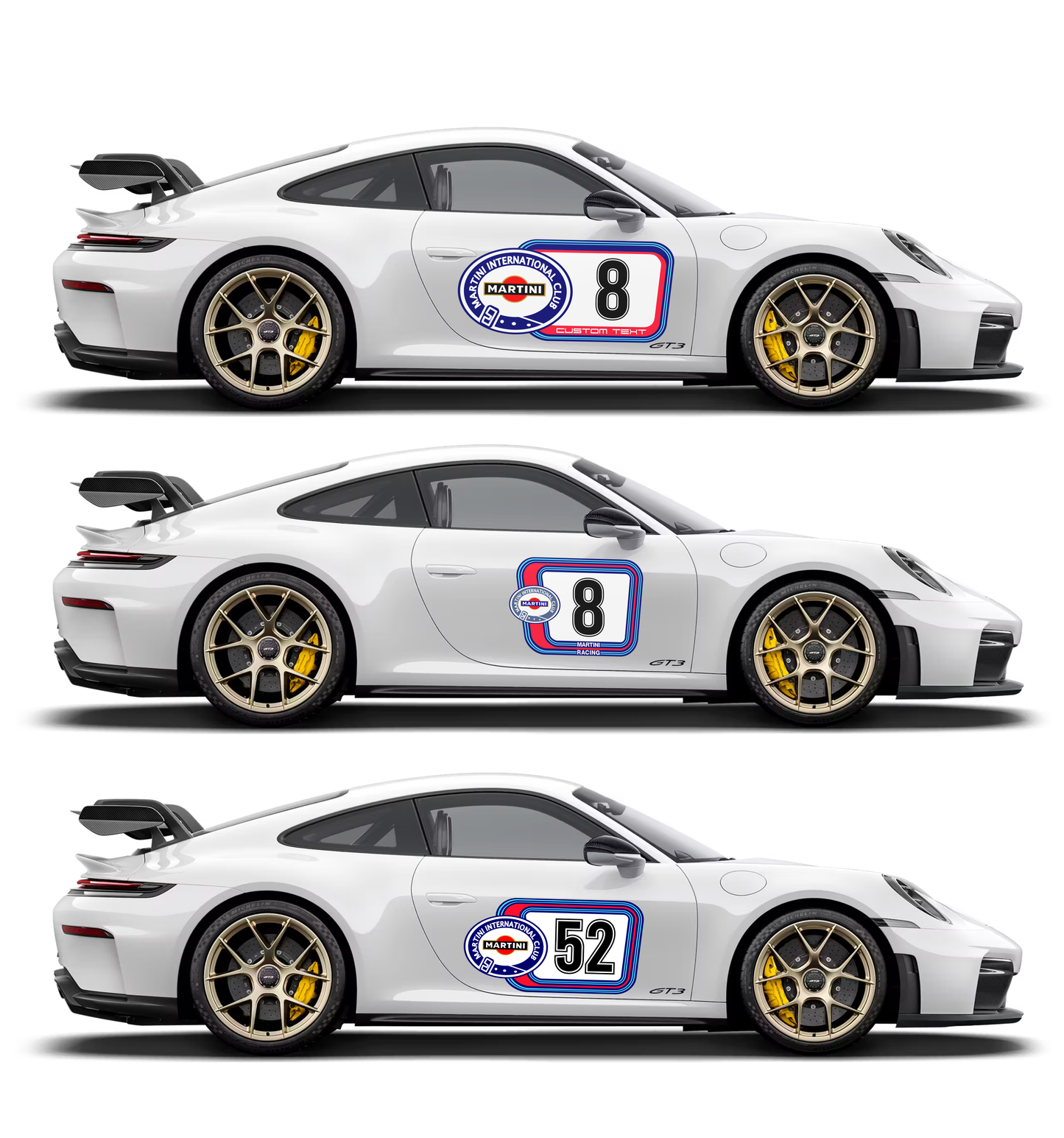 Classic Martini Style Double-Digit Racing Number Kit livery – Universal Door Decals (Pair)