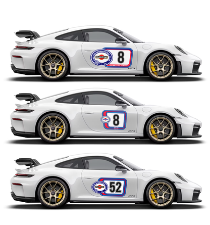 Classic Martini Style Double-Digit Racing Number Kit livery – Universal Door Decals (Pair)