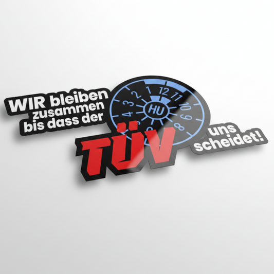 VAG Sticker - Autoaufkleber – Bis das der TÜV uns scheidet 2 stickers