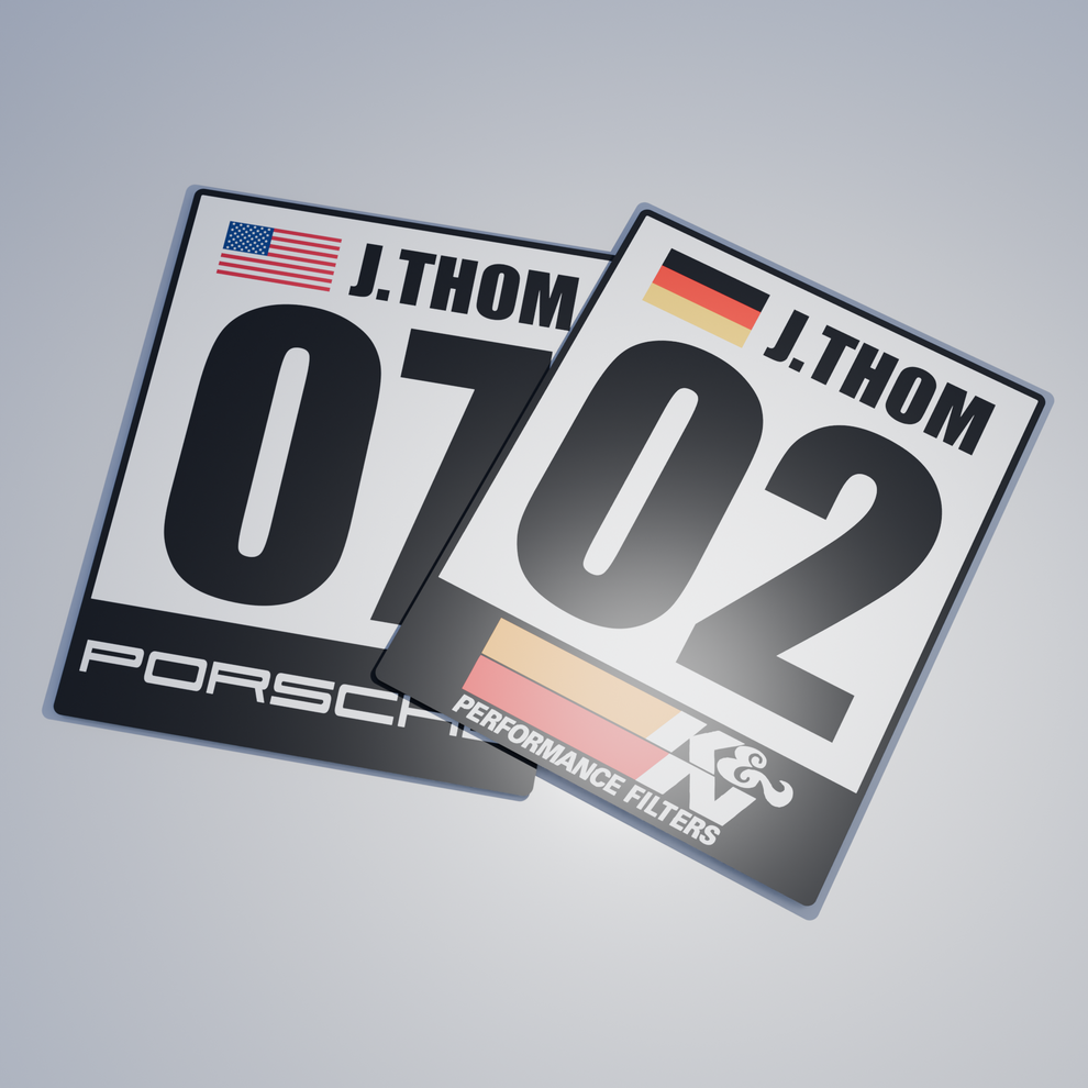 Autocross Custom Track Racing Number Set with Flag Name | Vinyl or Mag ...