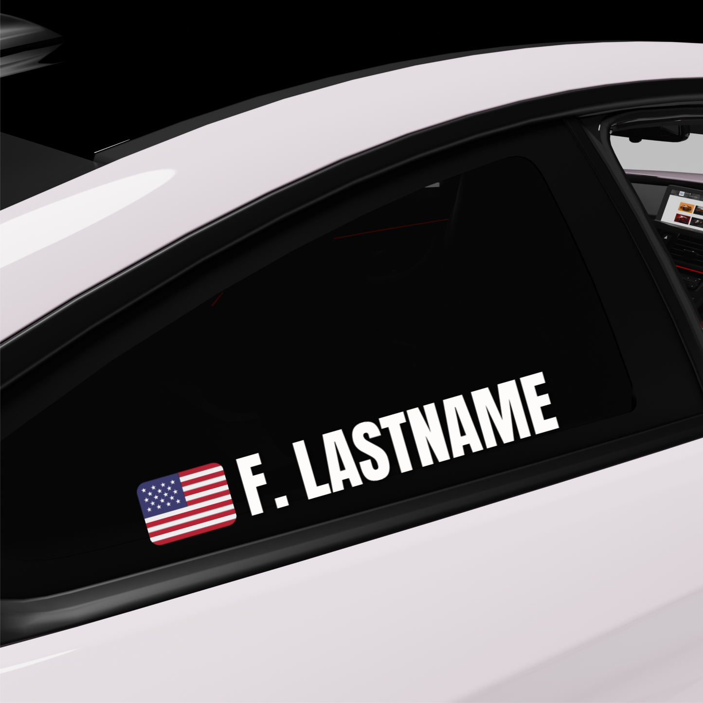 Custom Name - Rally, Bike, Car - Any Flag or logo Decal