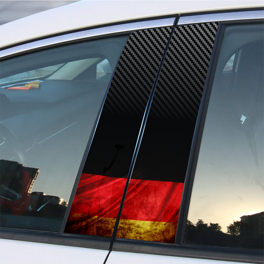 VAG Carbon Fiber Germany Flag B-Pillar Sticker - Professional Print