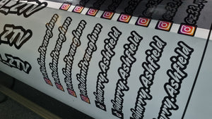 3x benutzerdefinierte Social-Media-Aufkleber, 3er-Pack