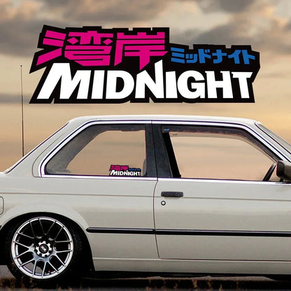 Car Decals Japanese Midnight Reflective Stickers Motorcycle Motorbike Scooter Auto Body Window Bumper Windshield Glass Decals