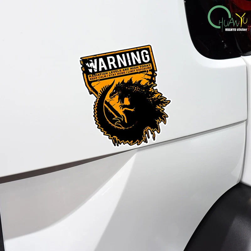 Monster Attack Warning Sign Reflective Car Stickers Electric Motorcycle Car Luggage Creative Decorative Stickers